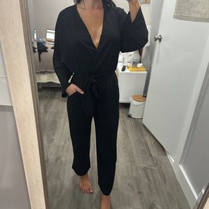 H&M Black Long Sleeve Jumpsuit